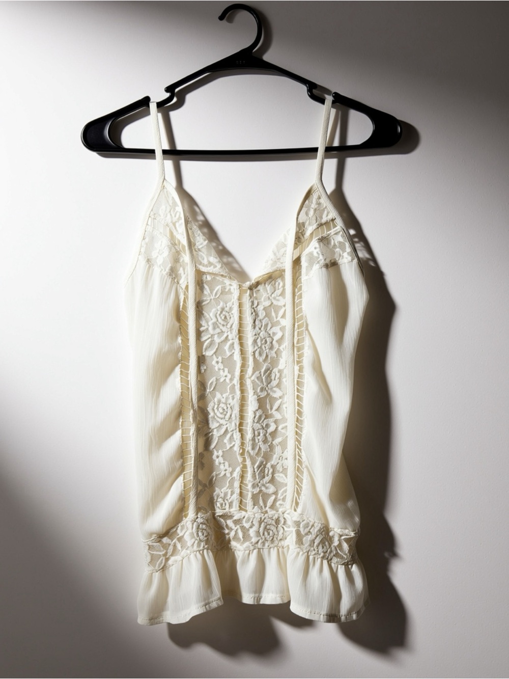 Delicate Lace Trim White Camisole